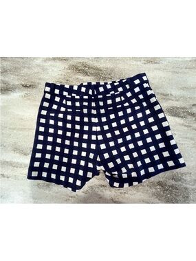 Banana Republic Navy and White Checked Gingham Shorts